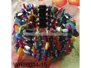 36inch Mutli-color Shell Chip Magnetic Wrap Bracelet Necklace All in One Set